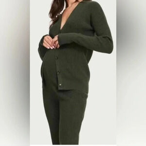 HATCH The Rib Knit Cardigan Olive Size 2